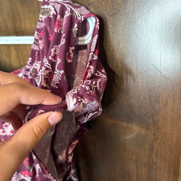 Eye Candy 1x Women’s Burgundy and Pink Floral Dress off-shoulder - Picture 3 of 9